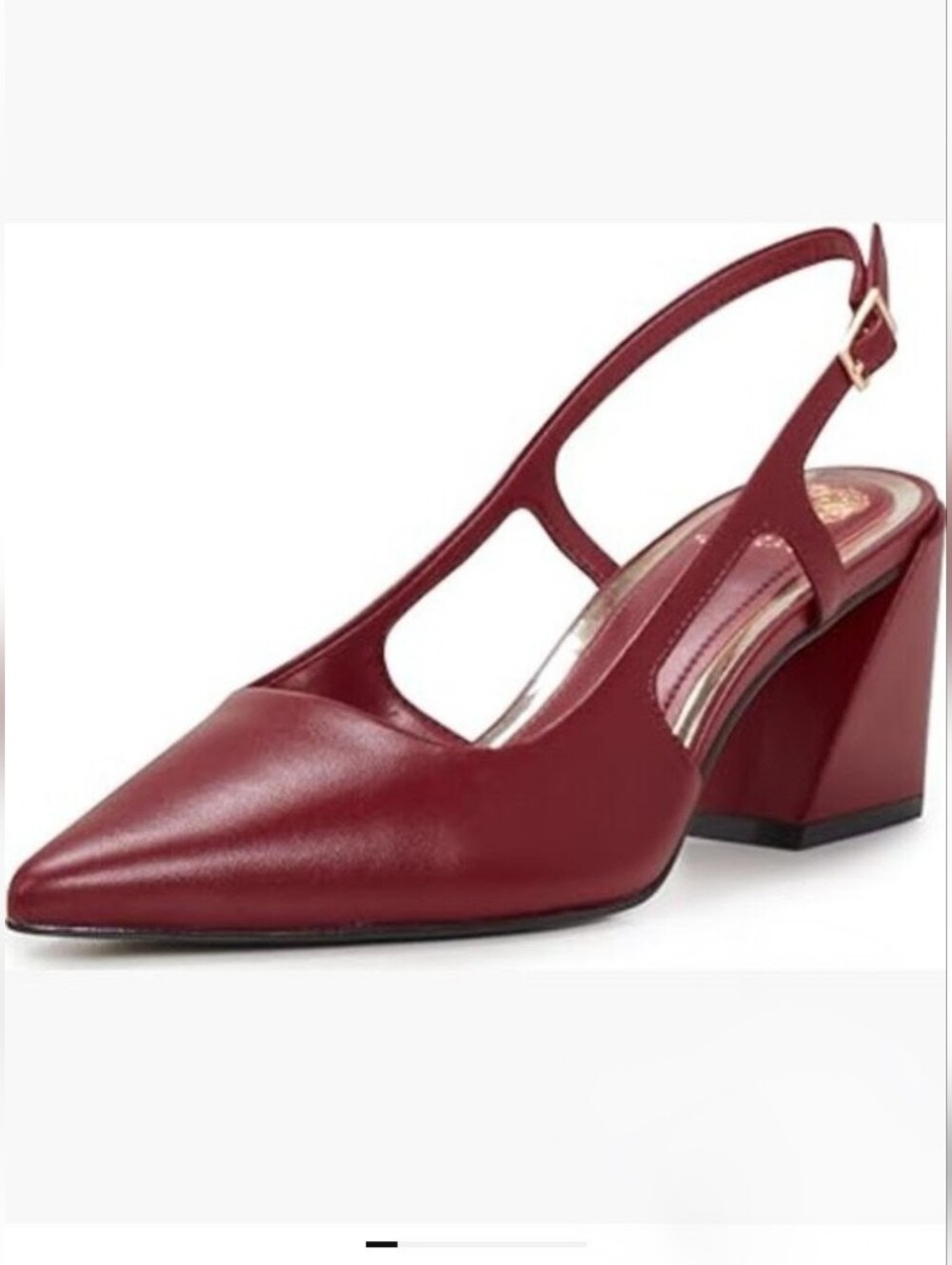 Vince Camuto Women’s Red Patent Slingback Block Heel Pumps